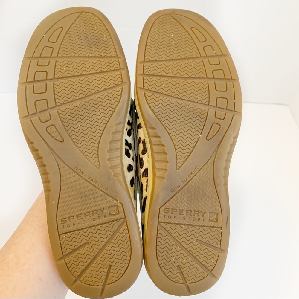 Sperry Anglefish Linen Leopard Print Slip On Boat… - image 5